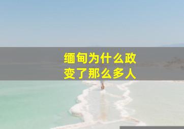 缅甸为什么政变了那么多人