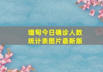 缅甸今日确诊人数统计表图片最新版