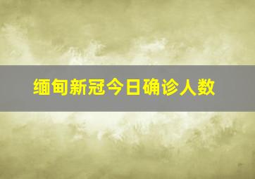 缅甸新冠今日确诊人数