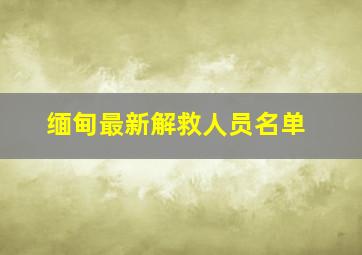 缅甸最新解救人员名单