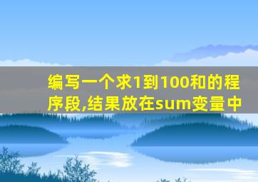 编写一个求1到100和的程序段,结果放在sum变量中