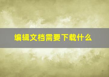 编辑文档需要下载什么