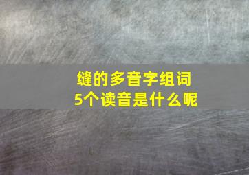 缝的多音字组词5个读音是什么呢