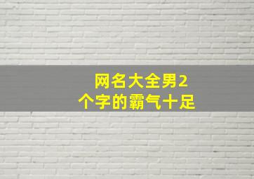 网名大全男2个字的霸气十足