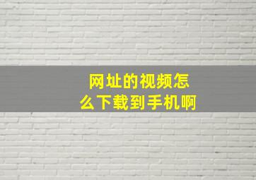 网址的视频怎么下载到手机啊