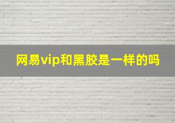 网易vip和黑胶是一样的吗