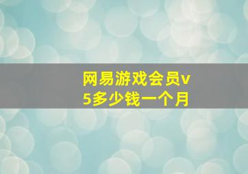 网易游戏会员v5多少钱一个月