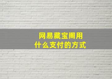 网易藏宝阁用什么支付的方式