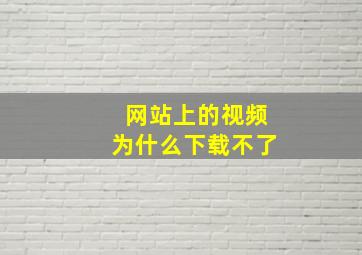 网站上的视频为什么下载不了