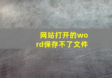 网站打开的word保存不了文件