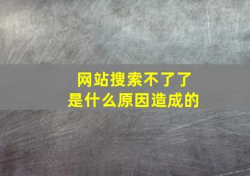 网站搜索不了了是什么原因造成的