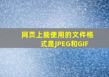 网页上能使用的文件格式是JPEG和GIF