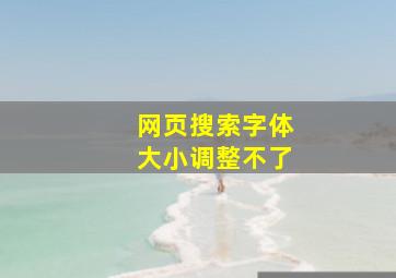 网页搜索字体大小调整不了