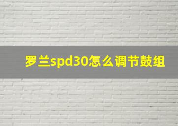 罗兰spd30怎么调节鼓组