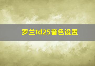 罗兰td25音色设置