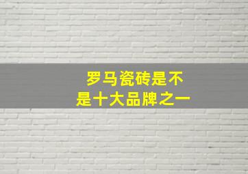 罗马瓷砖是不是十大品牌之一