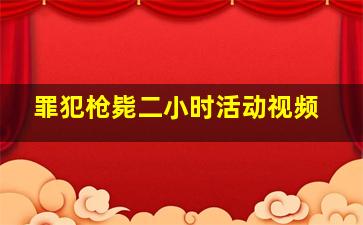 罪犯枪毙二小时活动视频