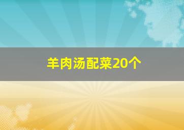 羊肉汤配菜20个