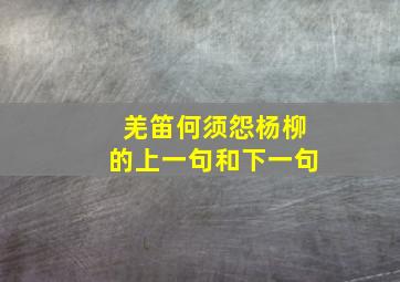 羌笛何须怨杨柳的上一句和下一句