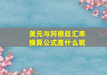 美元与阿根廷汇率换算公式是什么呢