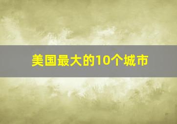 美国最大的10个城市