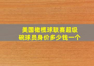 美国橄榄球联赛超级碗球员身价多少钱一个