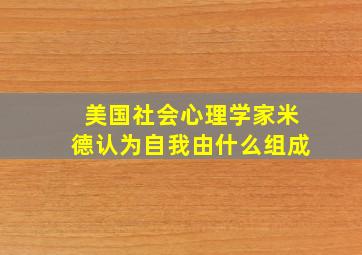 美国社会心理学家米德认为自我由什么组成