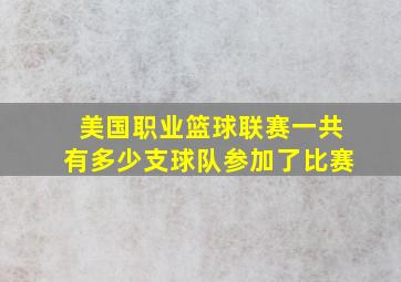 美国职业篮球联赛一共有多少支球队参加了比赛