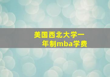 美国西北大学一年制mba学费