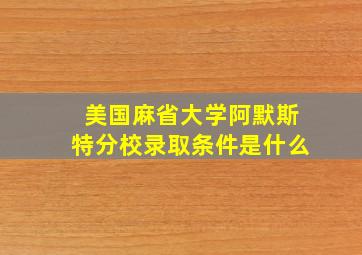 美国麻省大学阿默斯特分校录取条件是什么