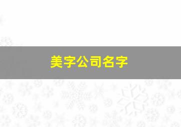 美字公司名字