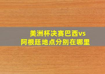 美洲杯决赛巴西vs阿根廷地点分别在哪里