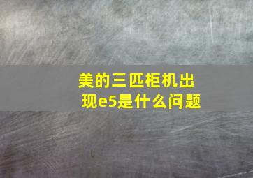 美的三匹柜机出现e5是什么问题