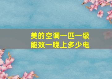 美的空调一匹一级能效一晚上多少电