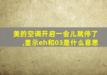 美的空调开启一会儿就停了,显示eh和03是什么意思