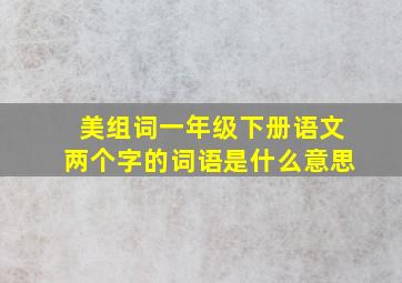 美组词一年级下册语文两个字的词语是什么意思