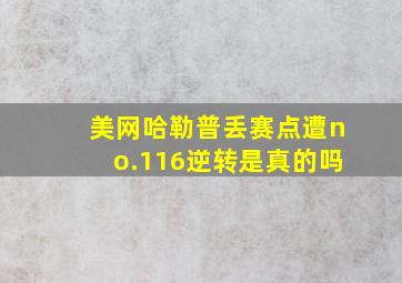 美网哈勒普丢赛点遭no.116逆转是真的吗