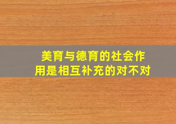 美育与德育的社会作用是相互补充的对不对