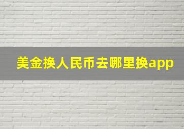 美金换人民币去哪里换app