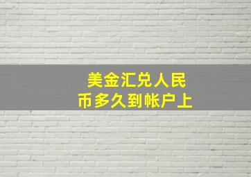 美金汇兑人民币多久到帐户上