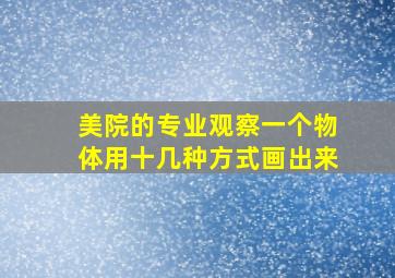 美院的专业观察一个物体用十几种方式画出来