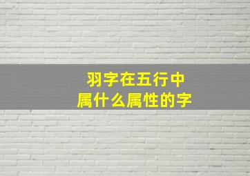 羽字在五行中属什么属性的字