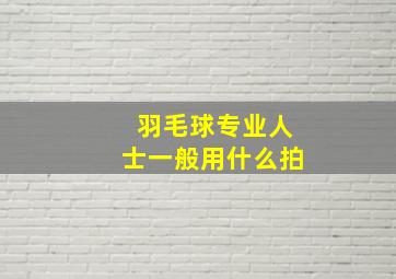 羽毛球专业人士一般用什么拍