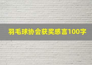 羽毛球协会获奖感言100字