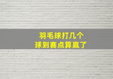 羽毛球打几个球到赛点算赢了