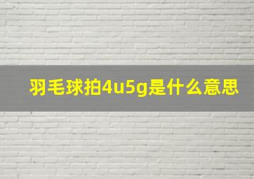 羽毛球拍4u5g是什么意思