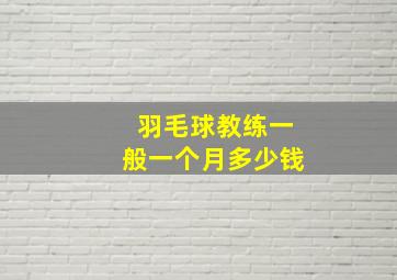 羽毛球教练一般一个月多少钱