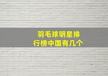 羽毛球明星排行榜中国有几个