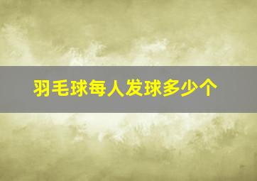 羽毛球每人发球多少个