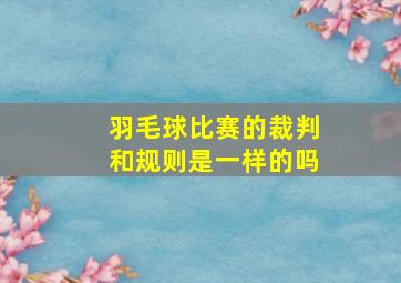 羽毛球比赛的裁判和规则是一样的吗